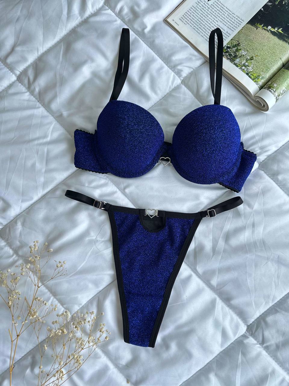 Electra Serisi: Saks Mavisi & Gold Kalp Detaylı Takım 💙✨ A-220